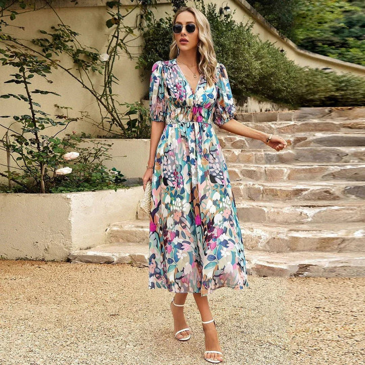 Estra | Colorful V-Neck Dress