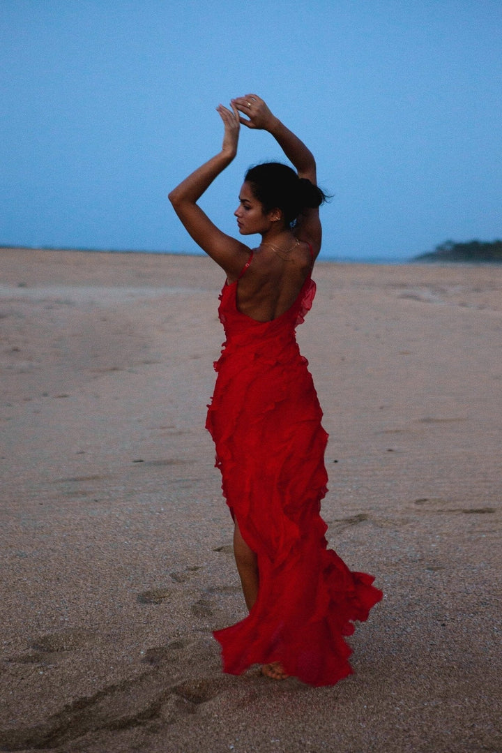 Eve | Ruched Chiffon Maxi Dress