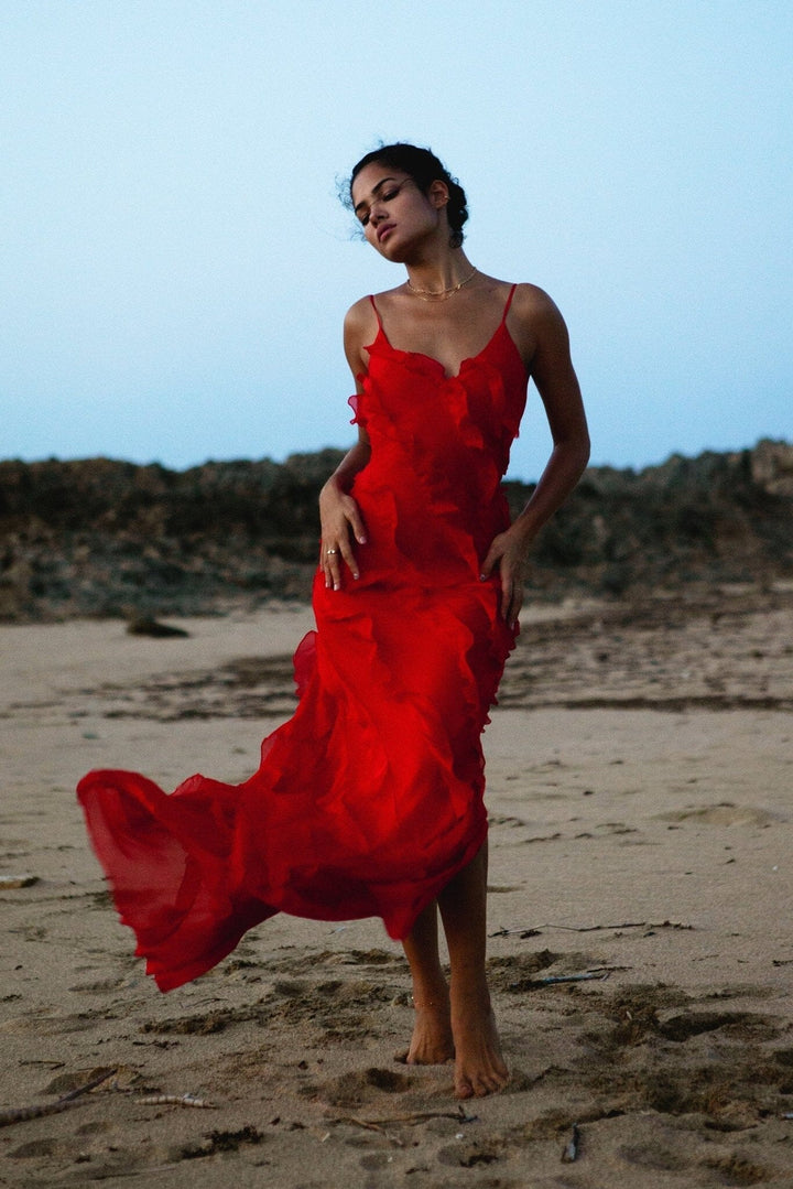 Eve | Ruched Chiffon Maxi Dress