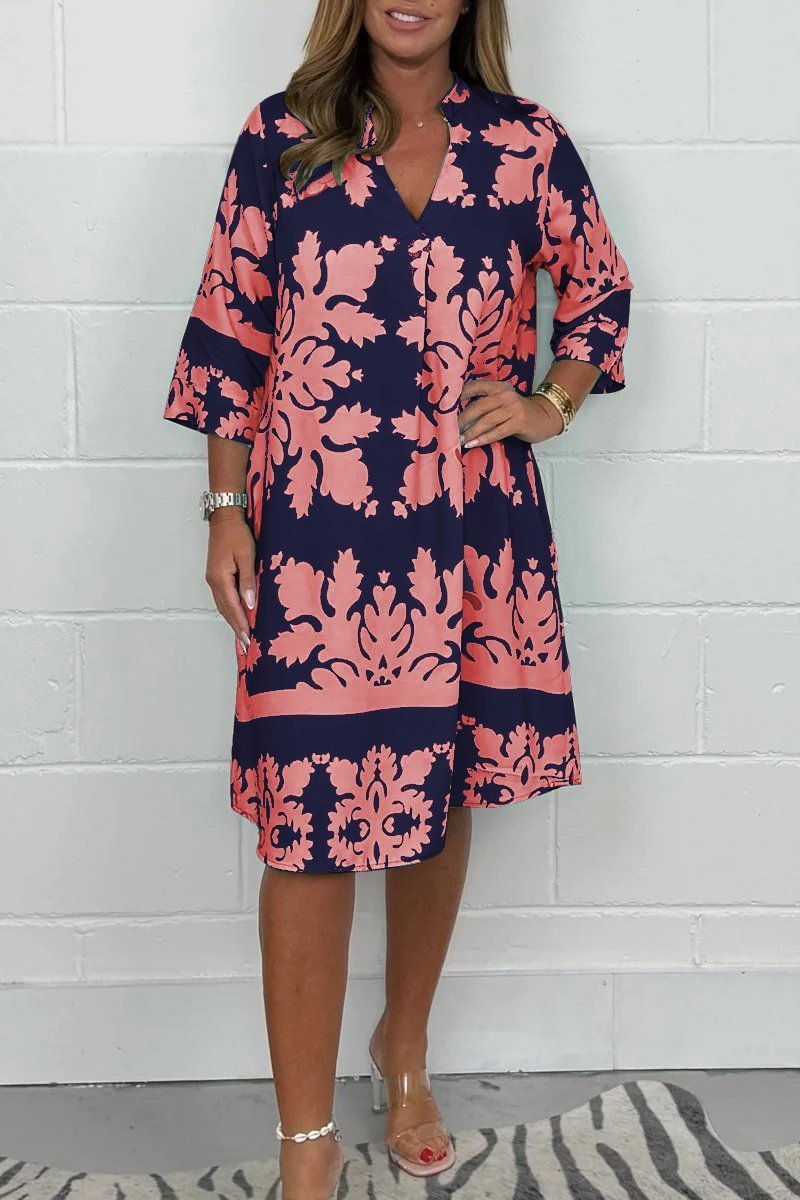 Rowan | Elegant Long-Sleeve Dress with V-Neck