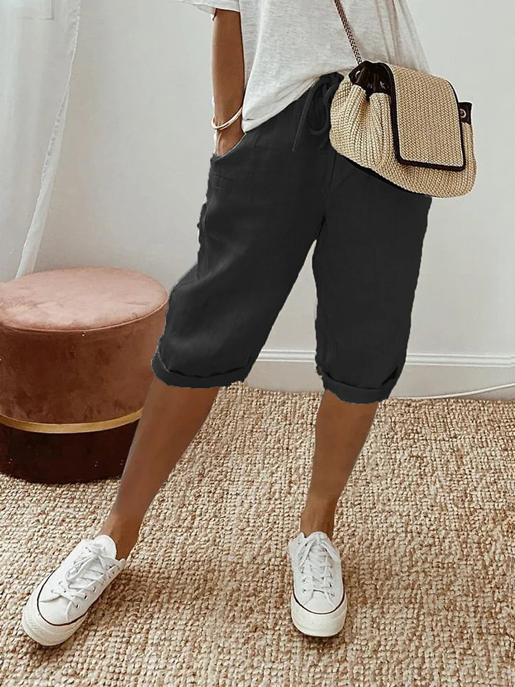 Lauren | Relaxed Linen-Blend Shorts