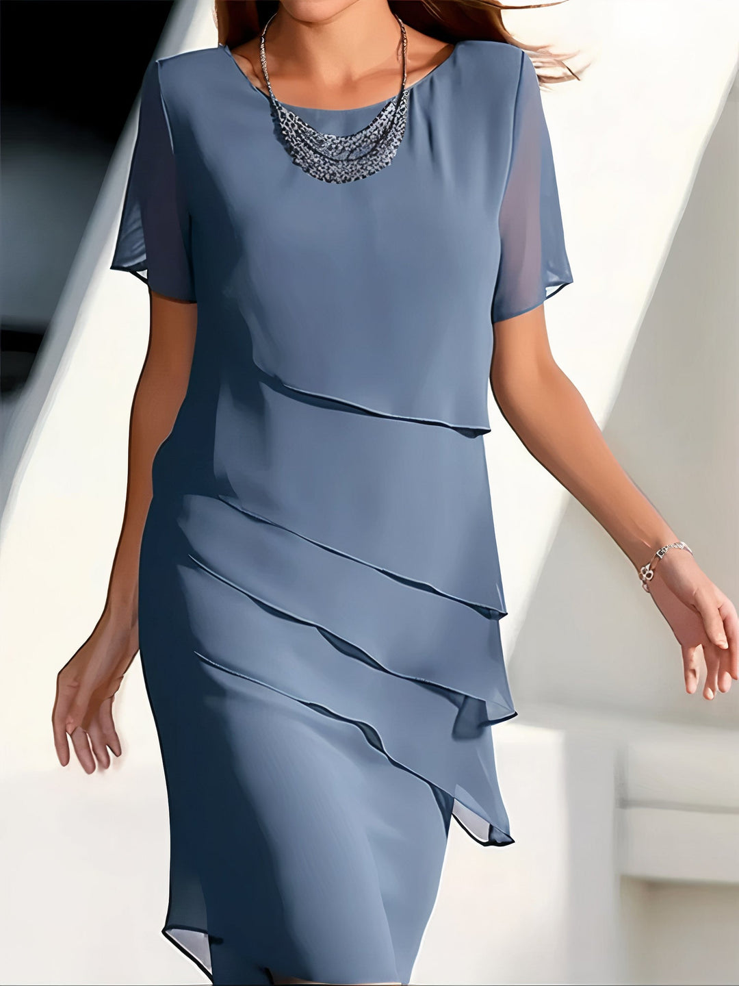 Tessa | Tiered Chiffon Dress