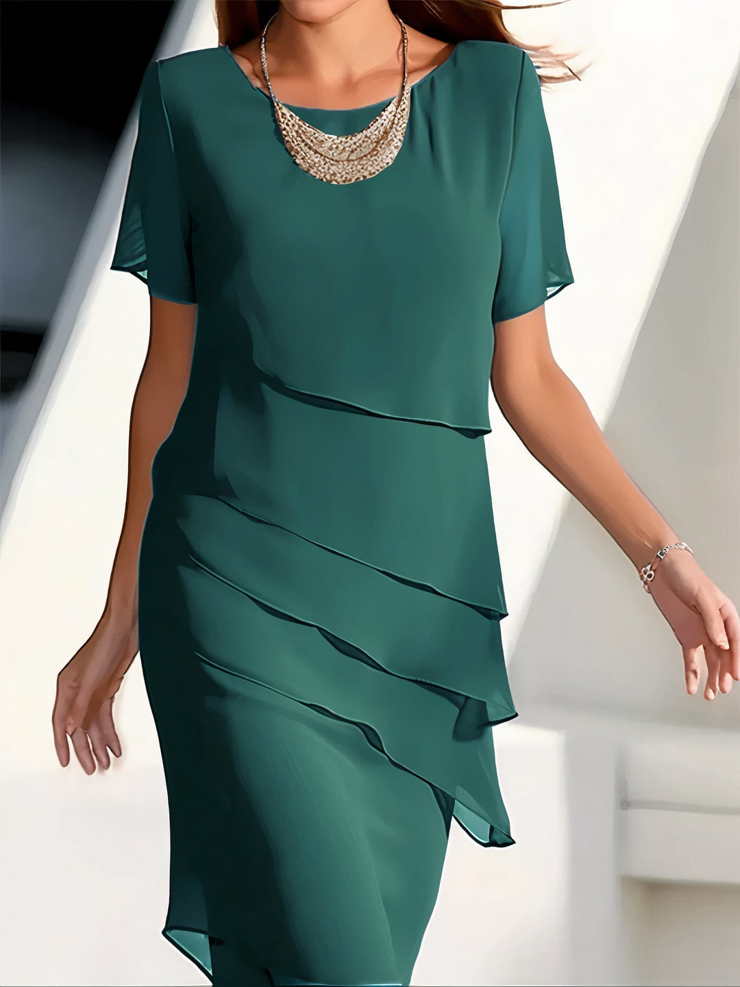 Tessa | Tiered Chiffon Dress