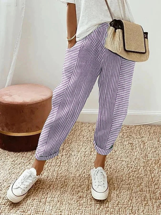 Mira | Effortless Striped Trousers