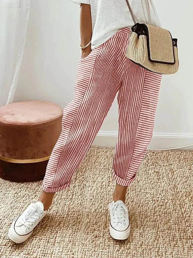Mira | Effortless Striped Trousers